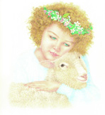 girl and lamb